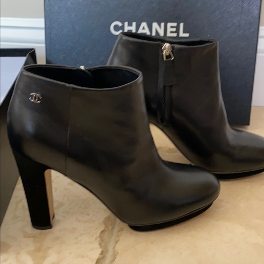 Authentic Chanel Classic Black Booties